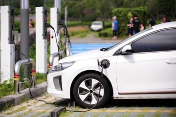 image of an electric car charging