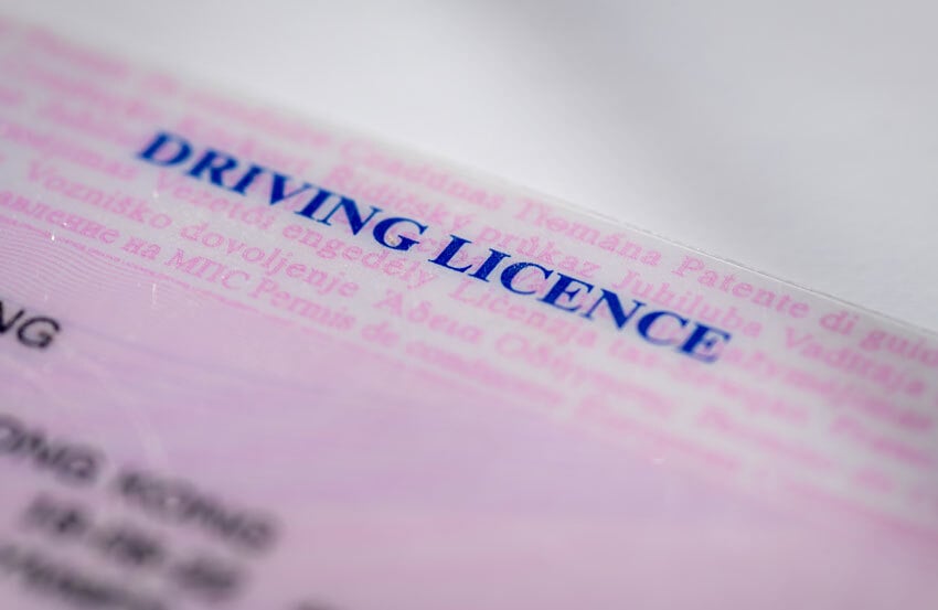 photo of a driving licence