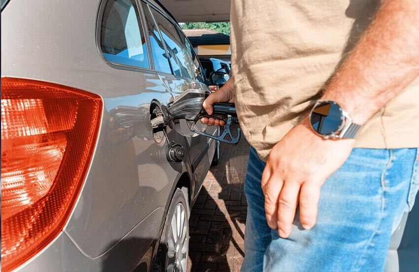 Man fuelling a car