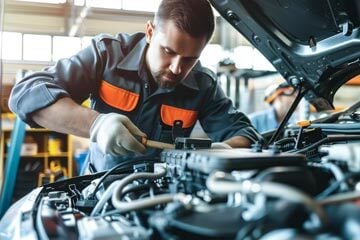 mechanic working on a car