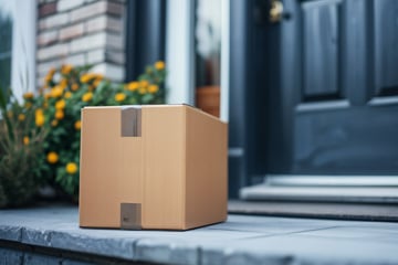 Carboard box on doorstep