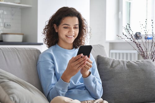 Woman looking at phone