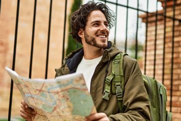 Man reading a map