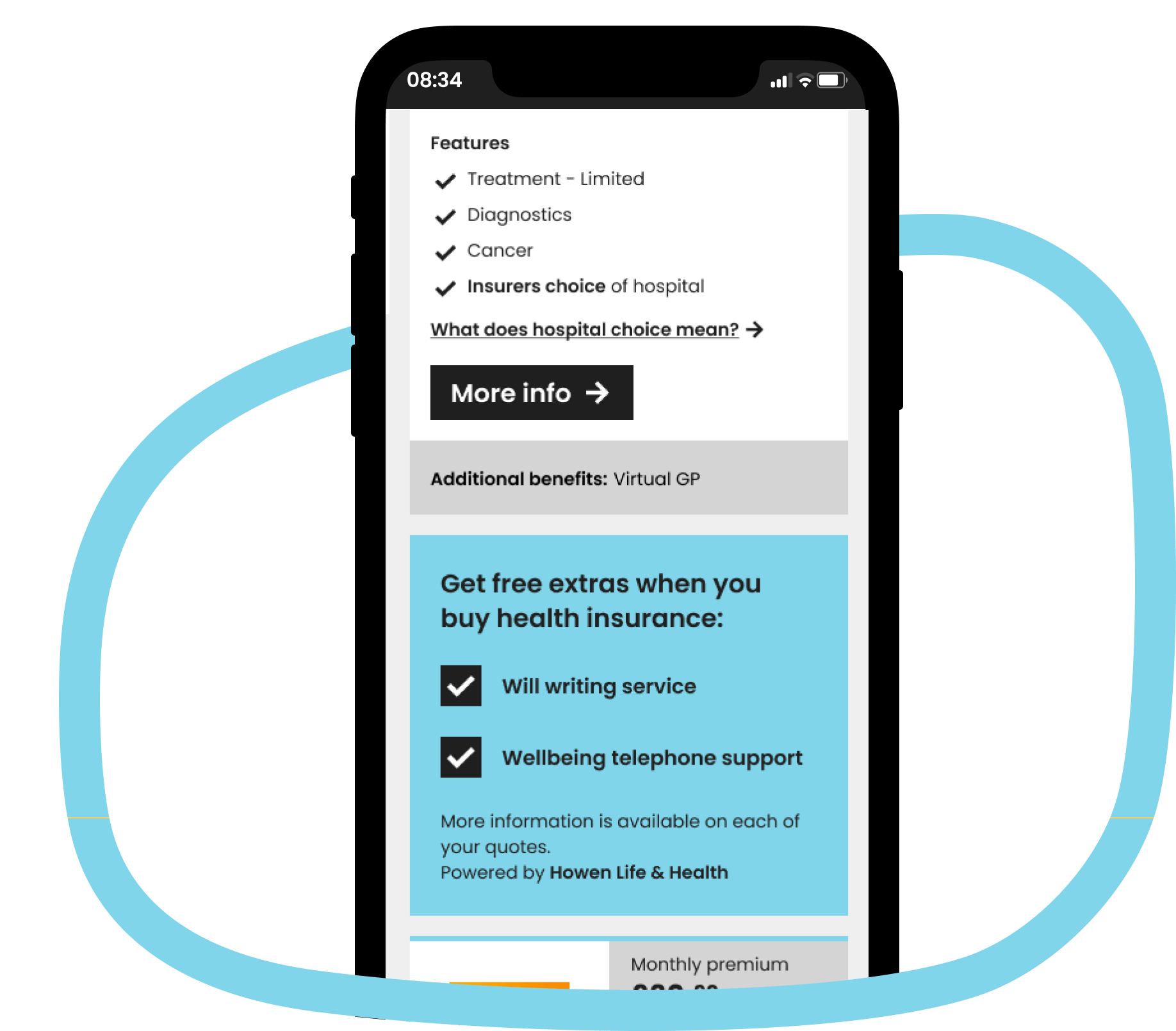 Mobile displaying PMI switch and save information on the Confused.com app 