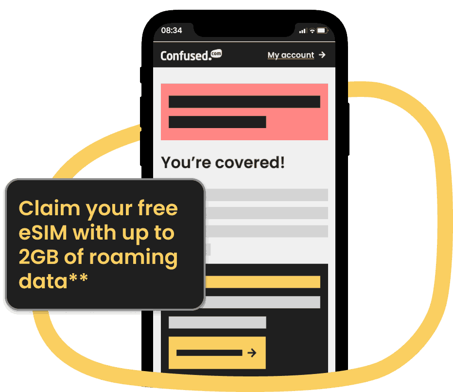 Image of a mobile asking you to claim your eSIM reward